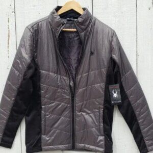 Spyder Men’s Gray Puffer Hybrid Lightweight Jacket Size S NWT